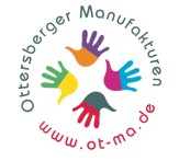 Logo der Ottosberger Manufakturen - vier bunte Hände und der Schriftzug im Kreis
